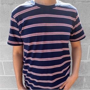MENS NAVY BLUE STRIPE T SHIRT
